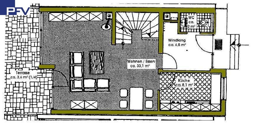 Grundriss EG Reihenmittelhaus Wendelstein