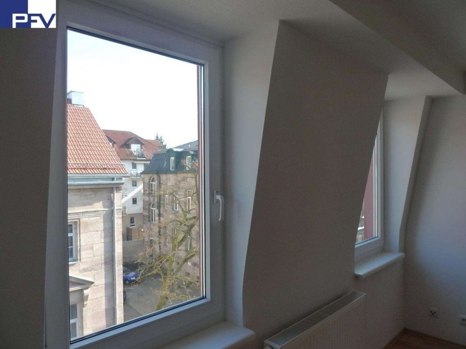Blick aus dem Schlafzimmer Maisonettewohnung F�rth