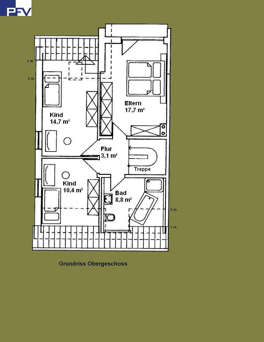 Grundriss OG Doppelhaush�lfte Rednitzhembach