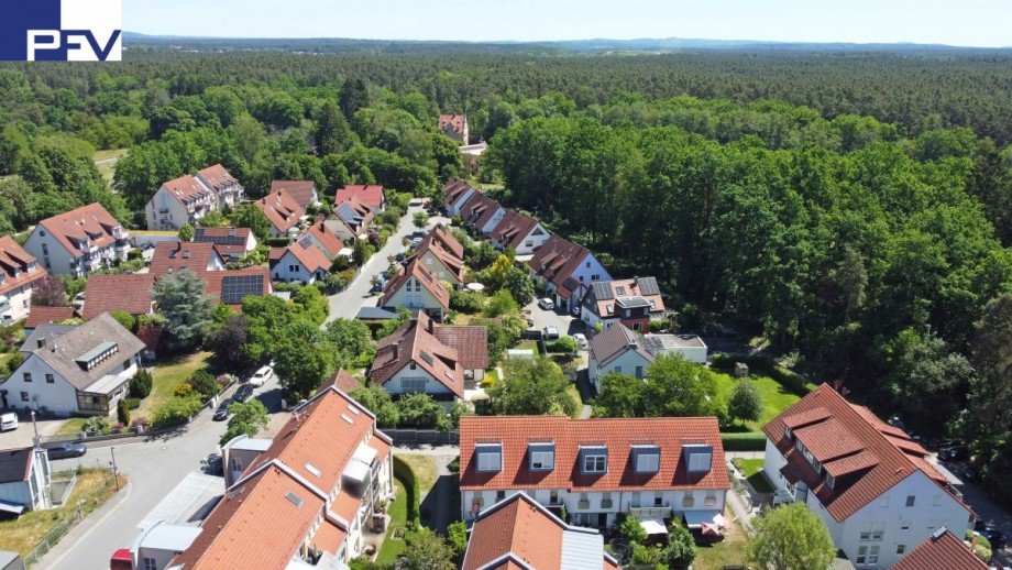 Luftbild-Blick zum Reichswald Wohnung Wendelstein