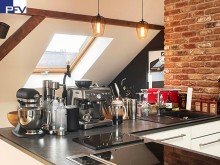 Offener Koch- Essbereich (1) Verkauft: Ganz oben und mitten drin! Stylisches Penthouse-Loft mit sonniger Dachloggia