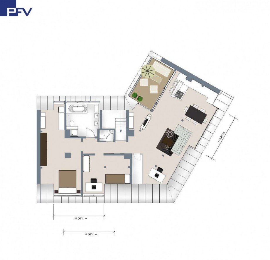 Grundriss Vorschlag Dachgeschosswohnung N�rnberg / St. Peter