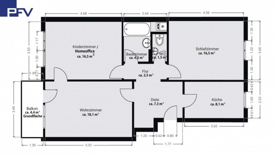 Grundriss Etagenwohnung N�rnberg