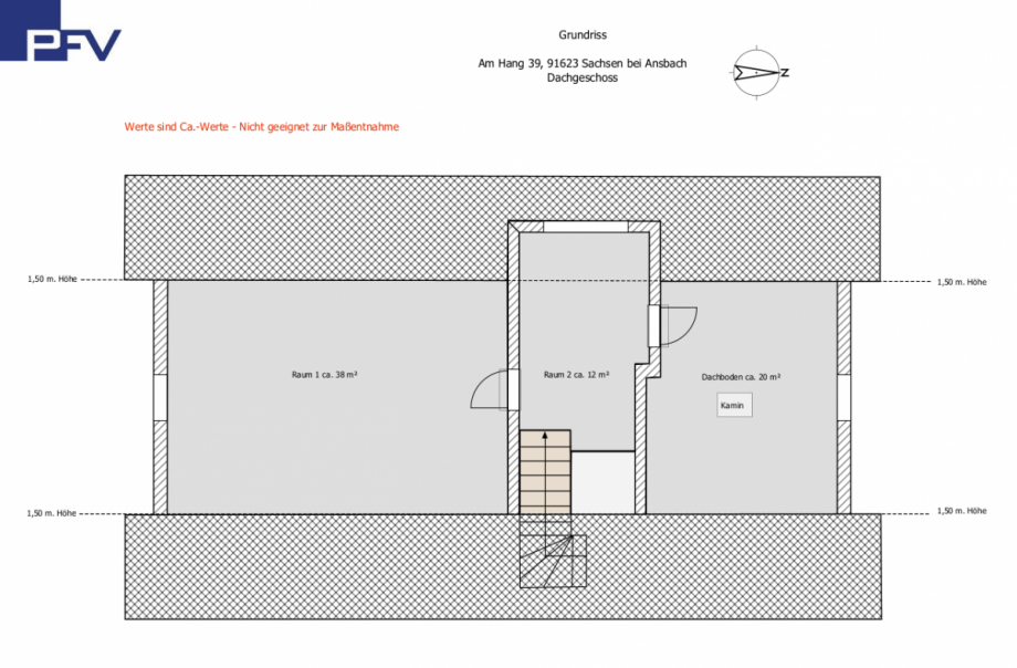 Grundriss Dachgeschoss Einfamilienhaus Sachsen b. Ansbach