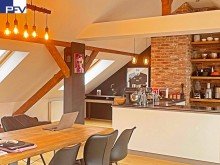 Offener Koch- Essbereich (3) Verkauft: Ganz oben und mitten drin! Stylisches Penthouse-Loft mit sonniger Dachloggia