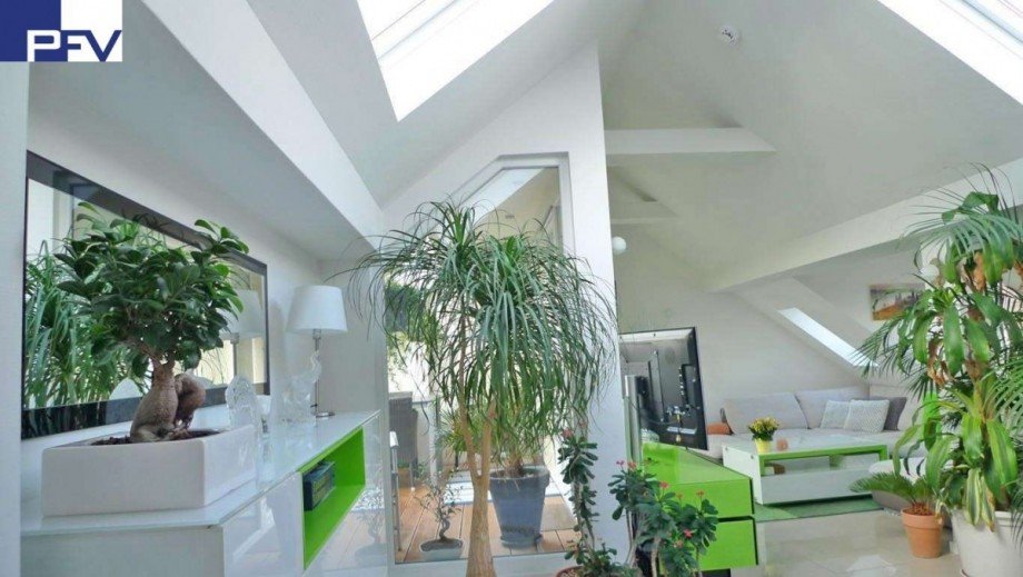 Blick zur Loggia & Wohnbereich Dachgeschosswohnung N�rnberg