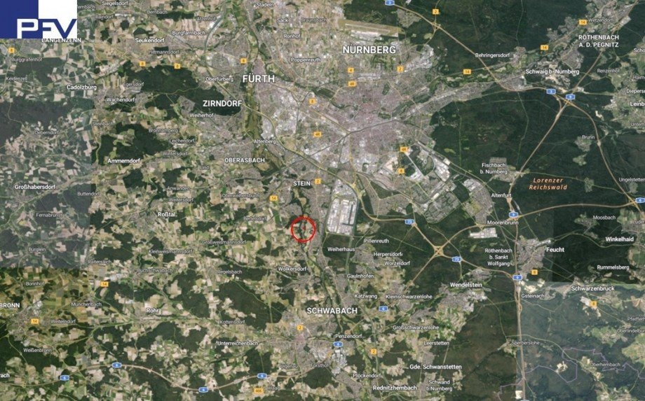 Lage Luftbild Mehrfamilienhaus N�rnberg