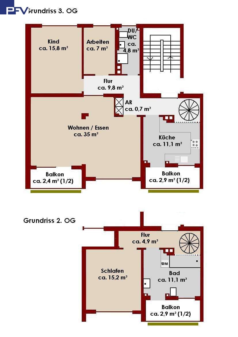 Grundriss Maisonettewohnung N�rnberg