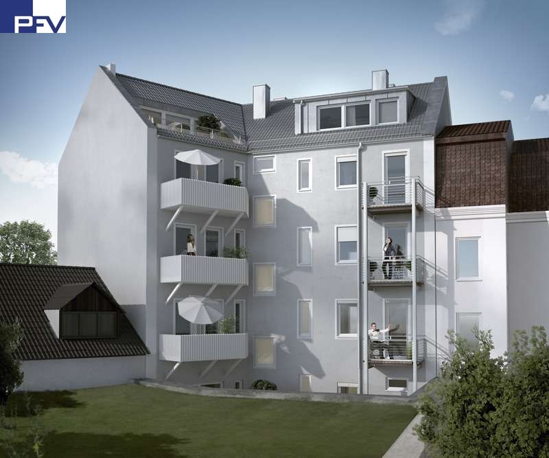 Illustration: Fassade hinten Dachgeschosswohnung N�rnberg / St. Peter