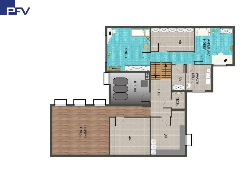 Grundriss-KG Reihenmittelhaus N�rnberg