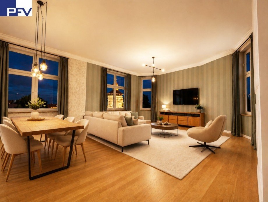 03_Wohn-Esszimmer mit tollem Blick - visualisiert Wohnung N�rnberg