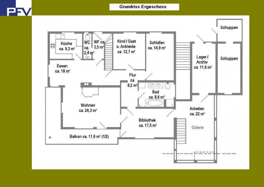 Grundriss EG Einfamilienhaus Ansbach