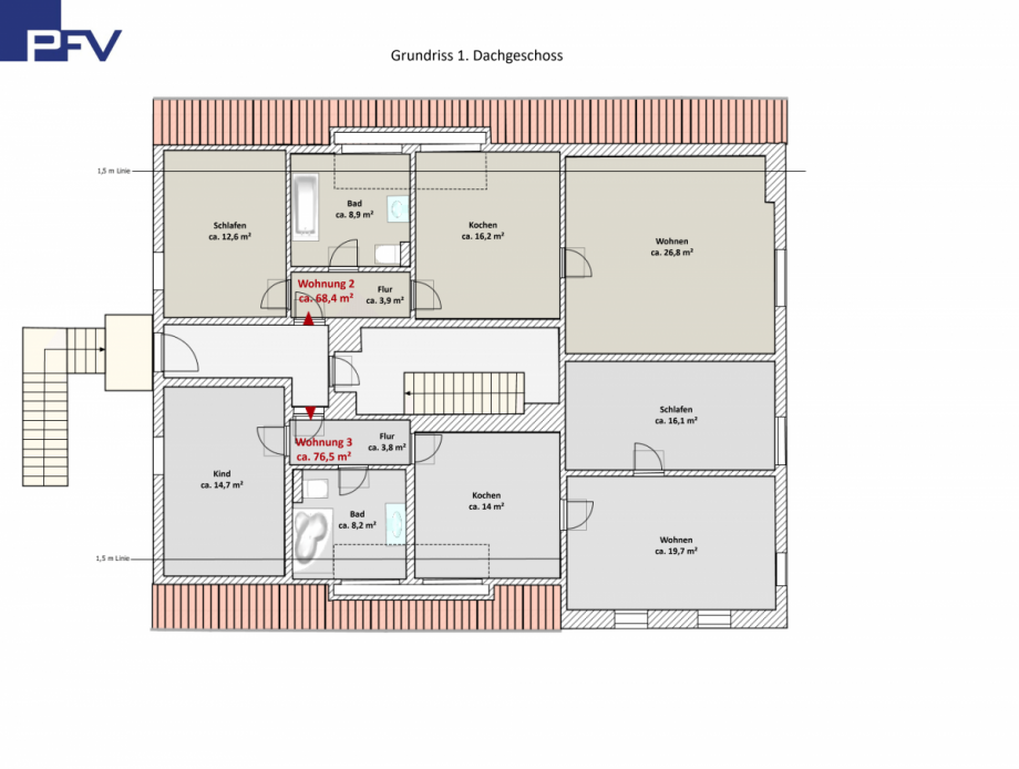 Grundriss 1. DG Gastgewerbe Burgthann