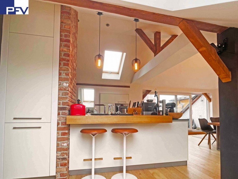 Tresen f�r eine gem�tliche Kaffepause Dachgeschosswohnung N�rnberg