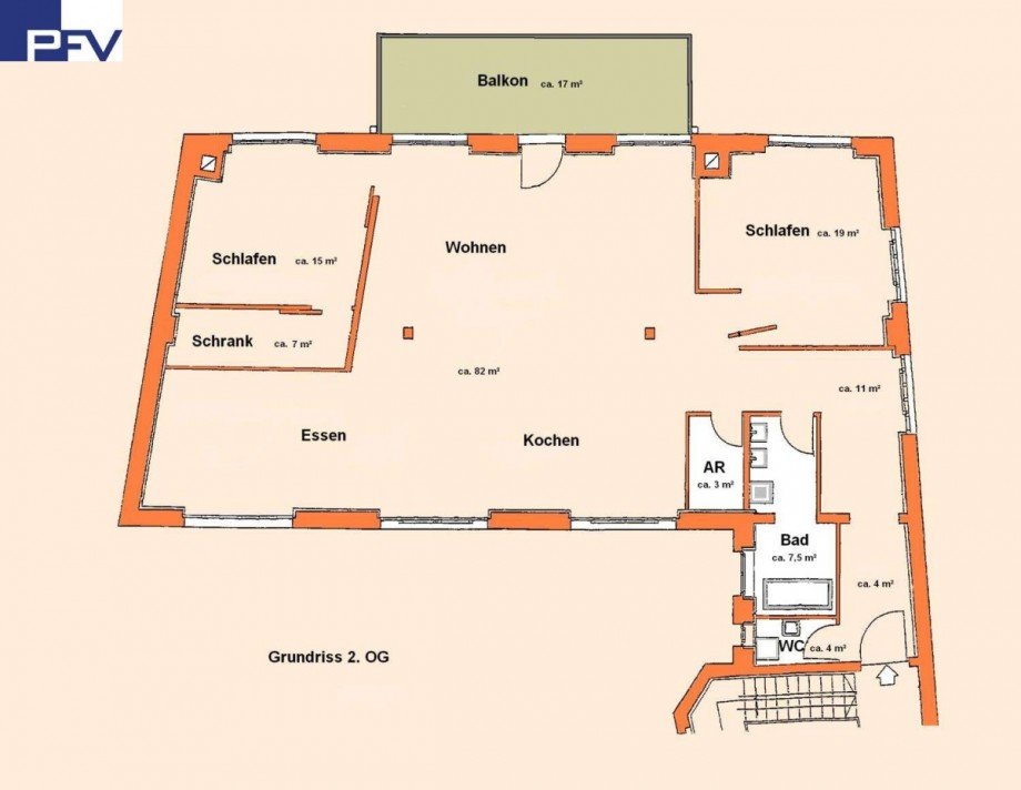 pfiffiger Grundriss Wohnung F�rth