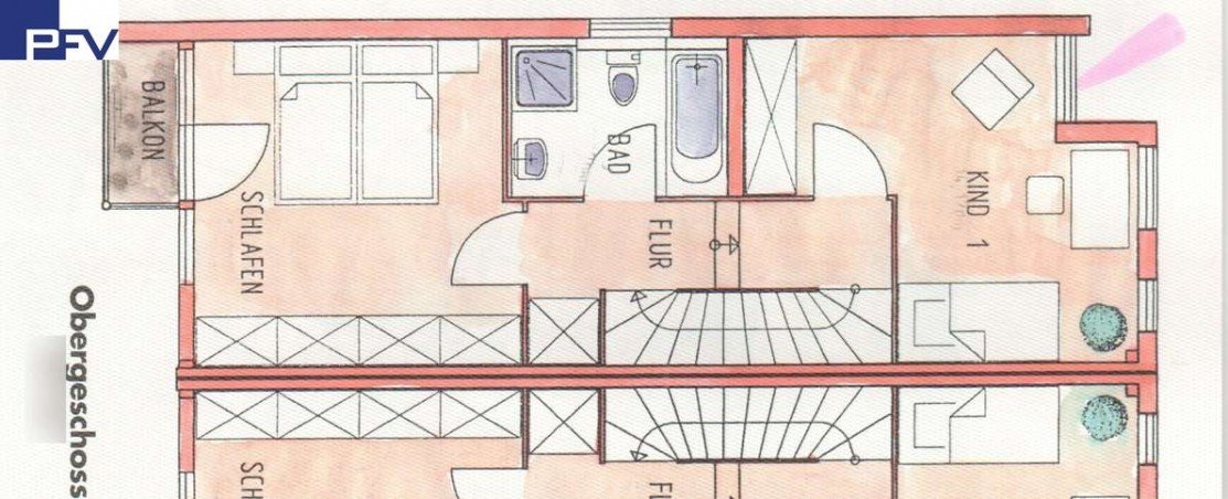 Grundriss OG Reihenmittelhaus Wendelstein