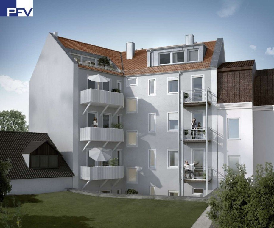 Illustration Fassade S�dseite Etagenwohnung N�rnberg / St. Peter