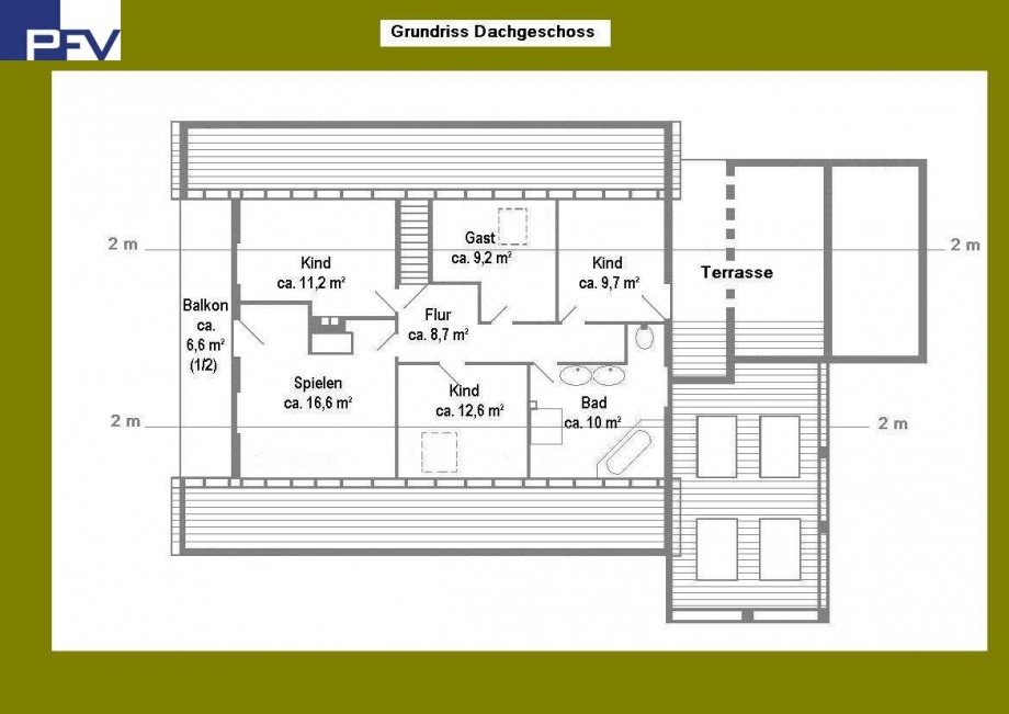 Grundriss ausgebautes DG Einfamilienhaus Ansbach