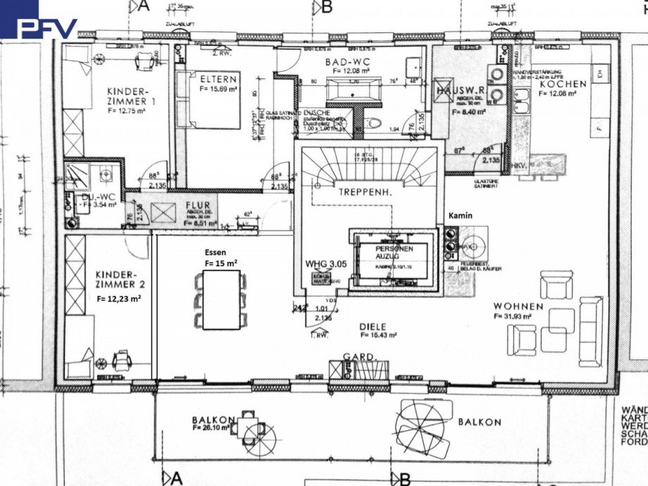 Grundriss Mehrfamilienhaus F�rth