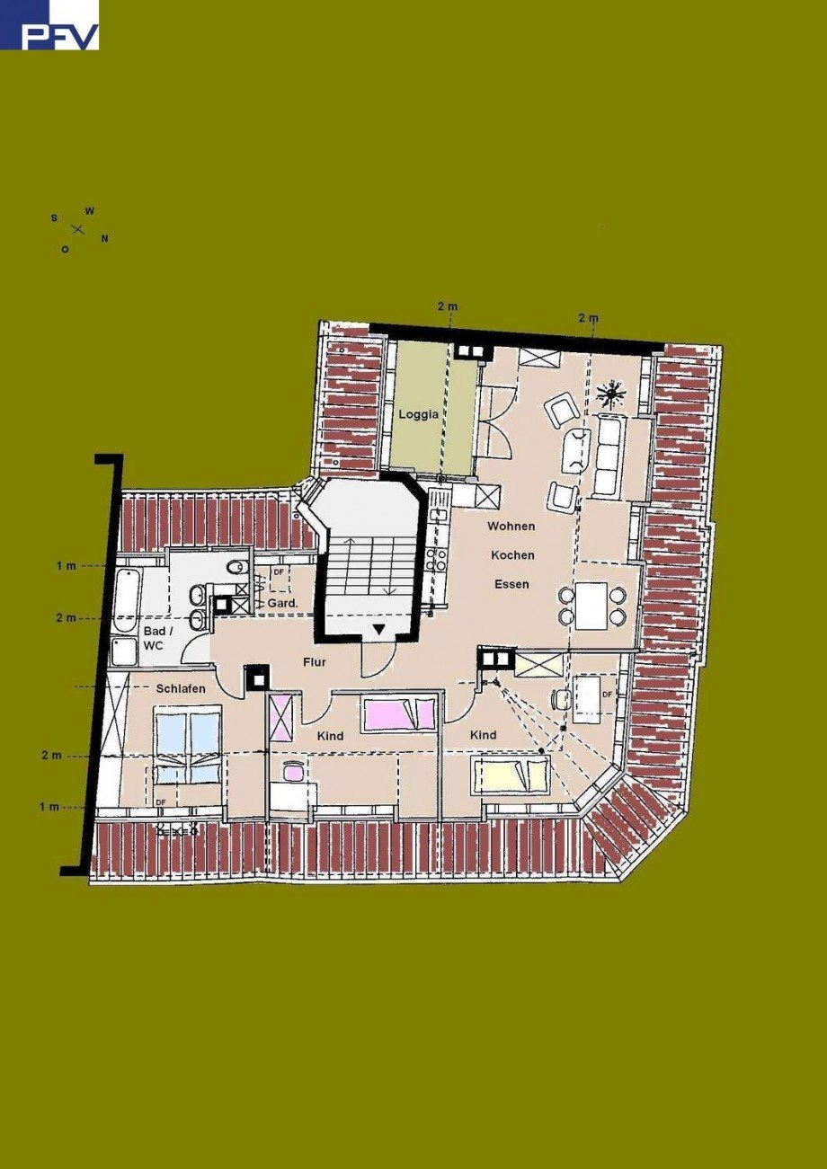 Grundriss Vorschlag Dachgeschosswohnung N�rnberg