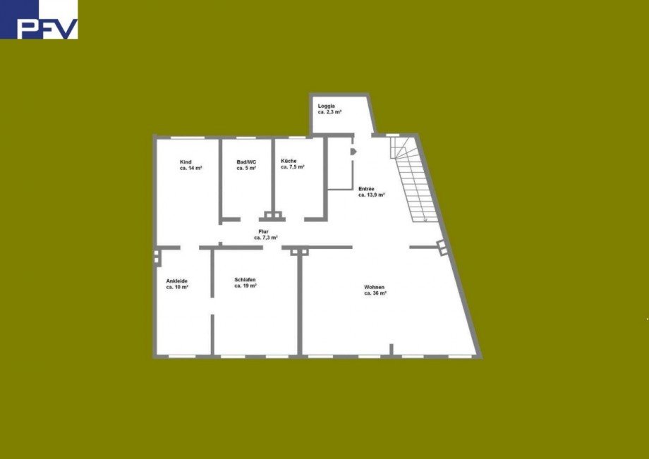 Grundriss OG Maisonettewohnung F�rth