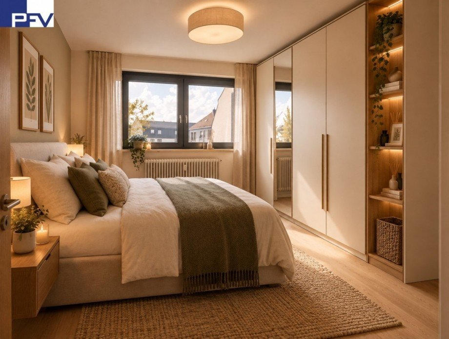 Schlafzimmer KI-visualisiert Wohnung N�rnberg