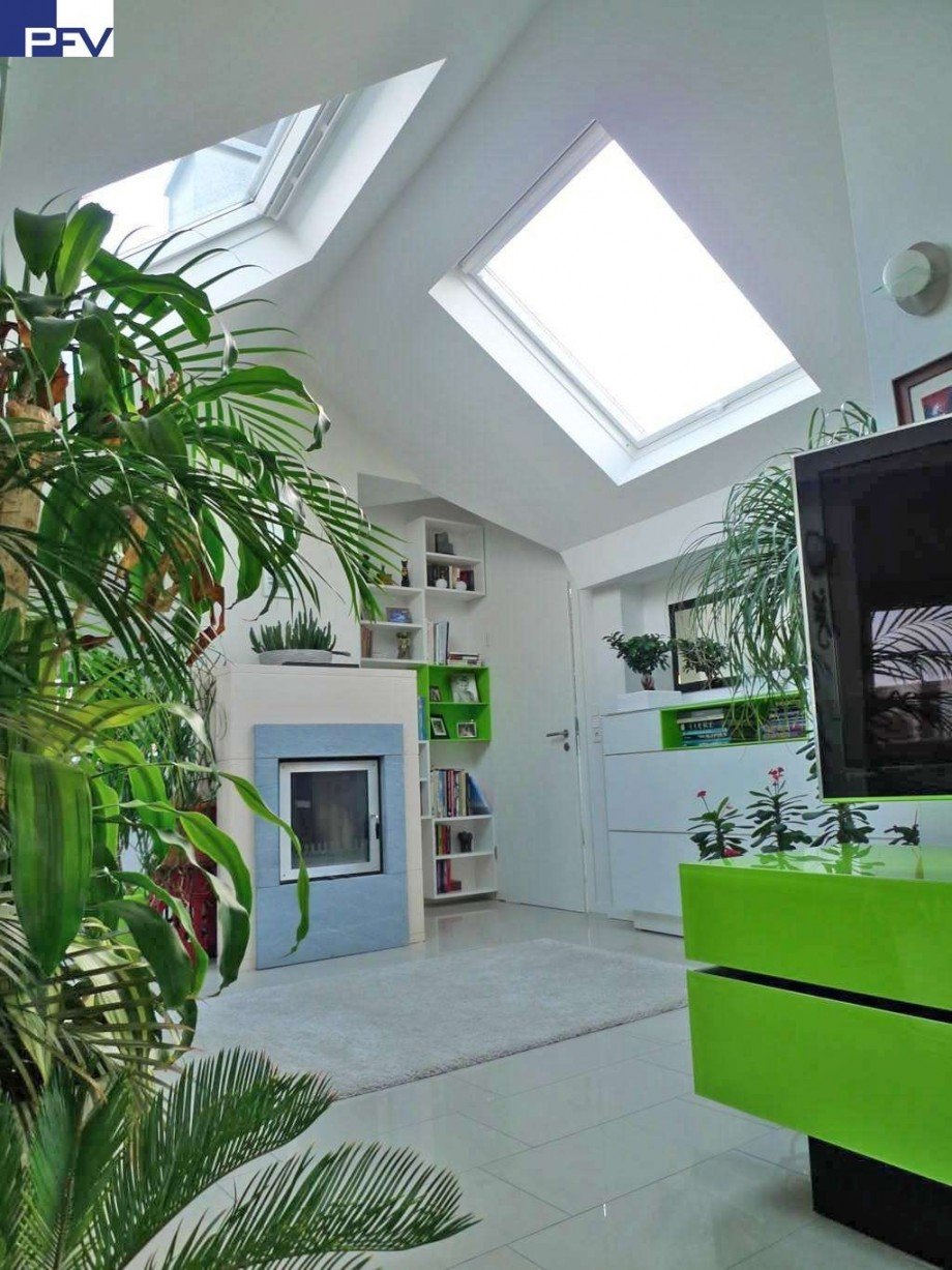 Blick zum Kamin Dachgeschosswohnung N�rnberg