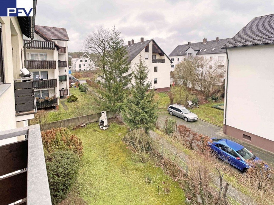 Ausblick vom Balkon Etagenwohnung Roth