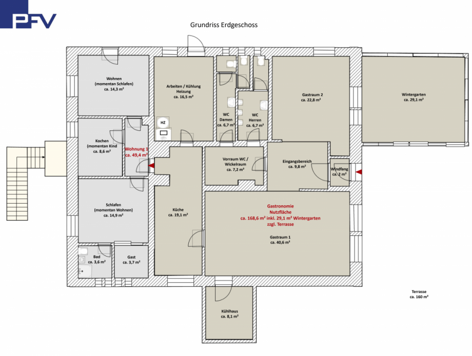 Grundriss EG Gastgewerbe Burgthann
