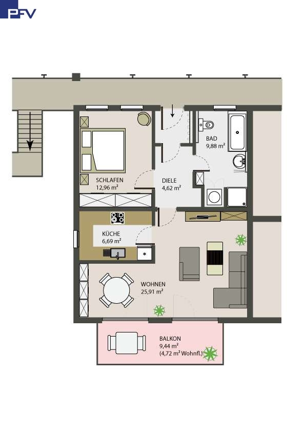Grundriss Etagenwohnung Wendelstein