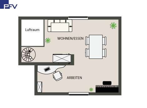 Grundriss obere Ebene Maisonettewohnung Wendelstein