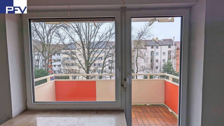Blick aus dem Wohnzimmer Etagenwohnung N�rnberg