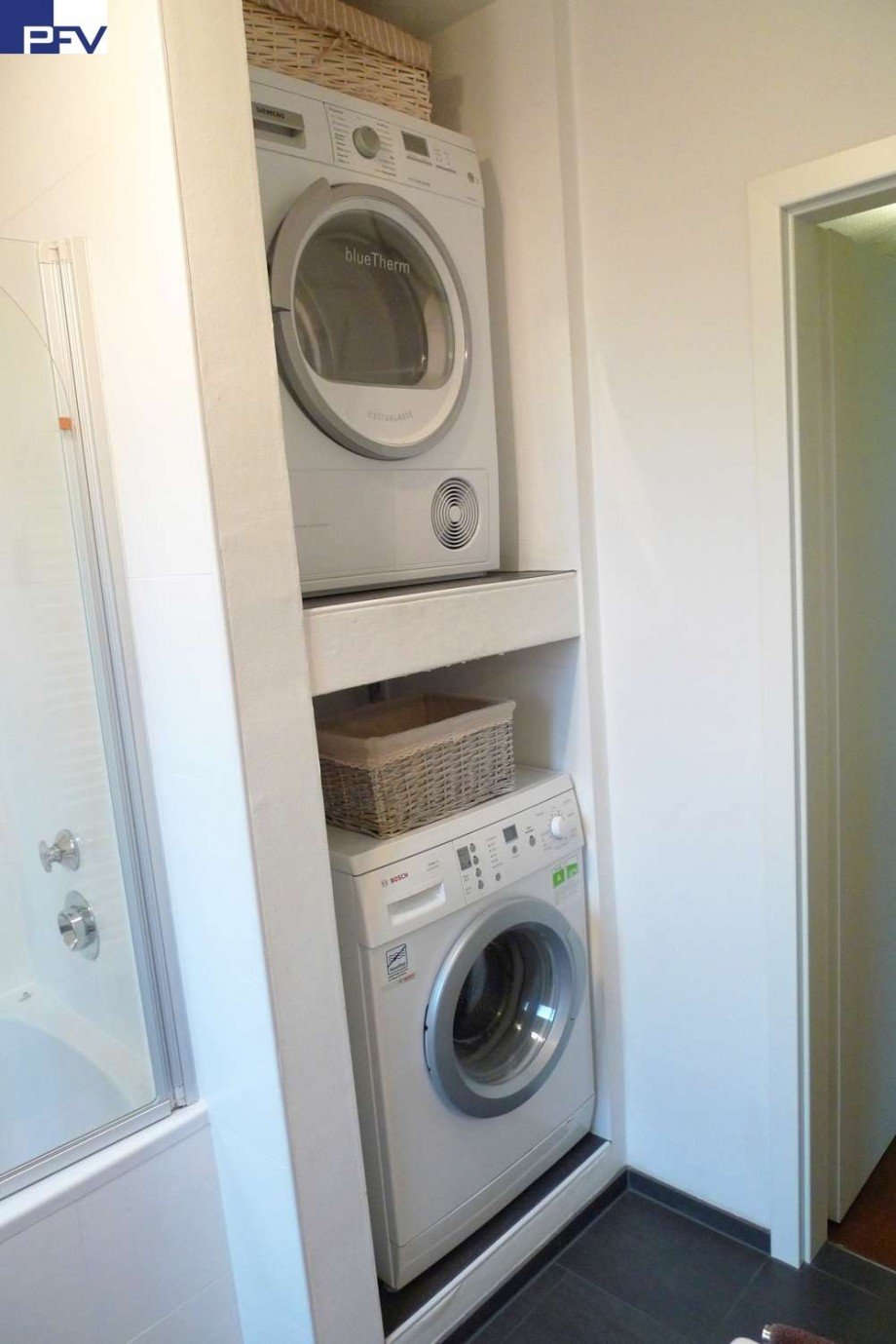 Waschmaschine clever verstaut Etagenwohnung N�rnberg