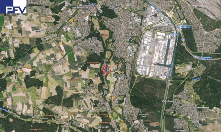 Lage Luftbild Mehrfamilienhaus N�rnberg
