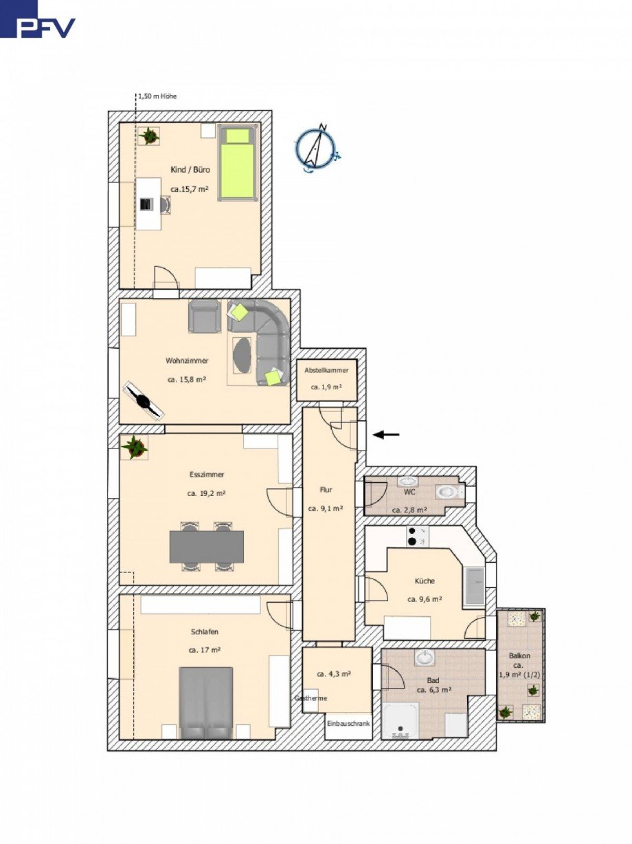 Grundriss Etagenwohnung N�rnberg