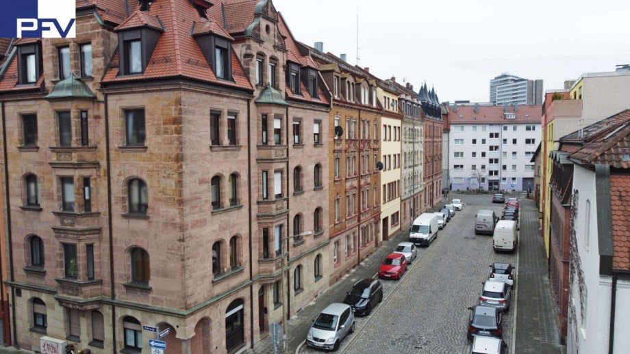 Blick in die Stra�e Etagenwohnung N�rnberg