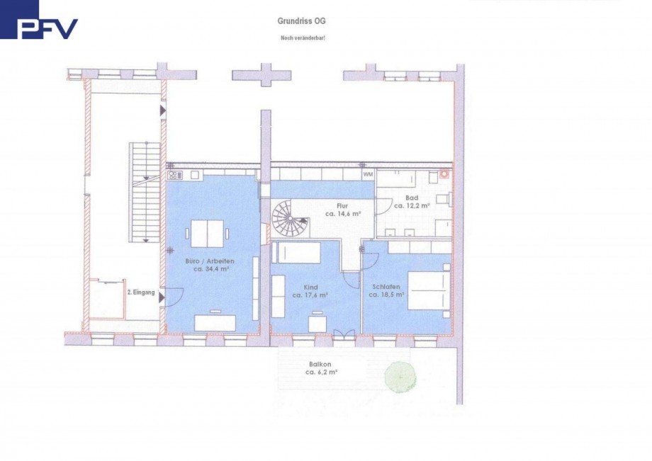 Grundriss 1. OG Maisonettewohnung F�rth
