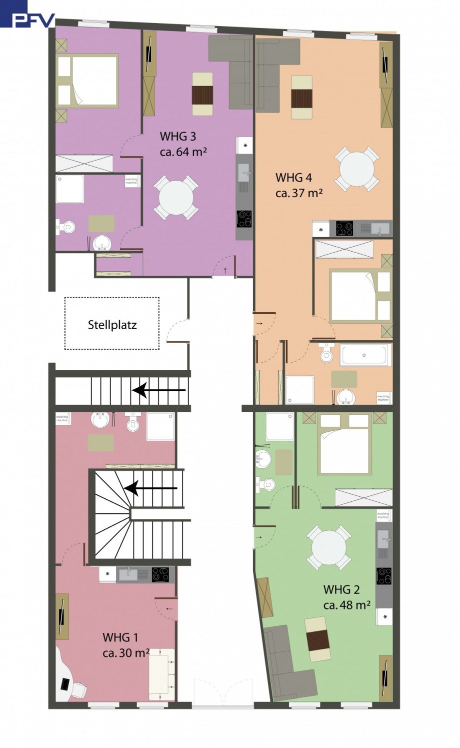 Grundrissvorschlag EG Mehrfamilienhaus Ansbach